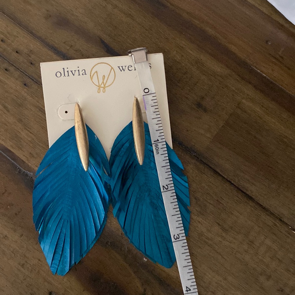 Nwt Olivia Welles Leather Statement Earrings